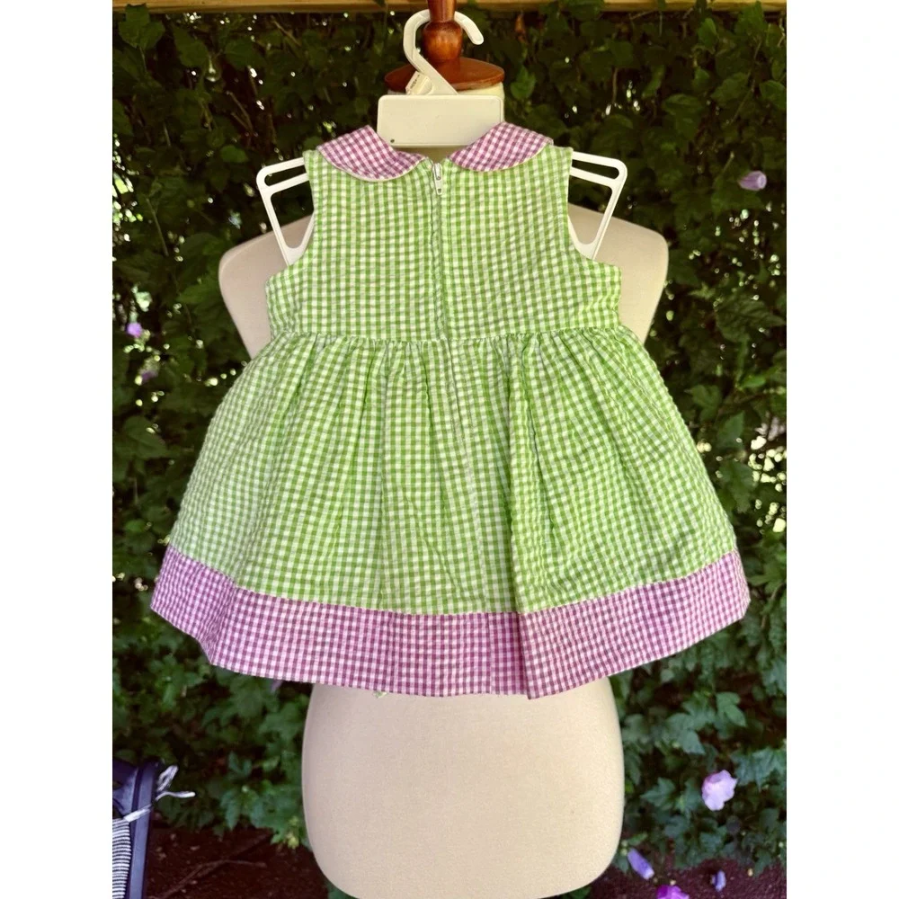 VTG Good Lad of Philadelphia Dress Girls 6/9 Mos Gingham Embroidered Butterfly - Picture 2 of 6